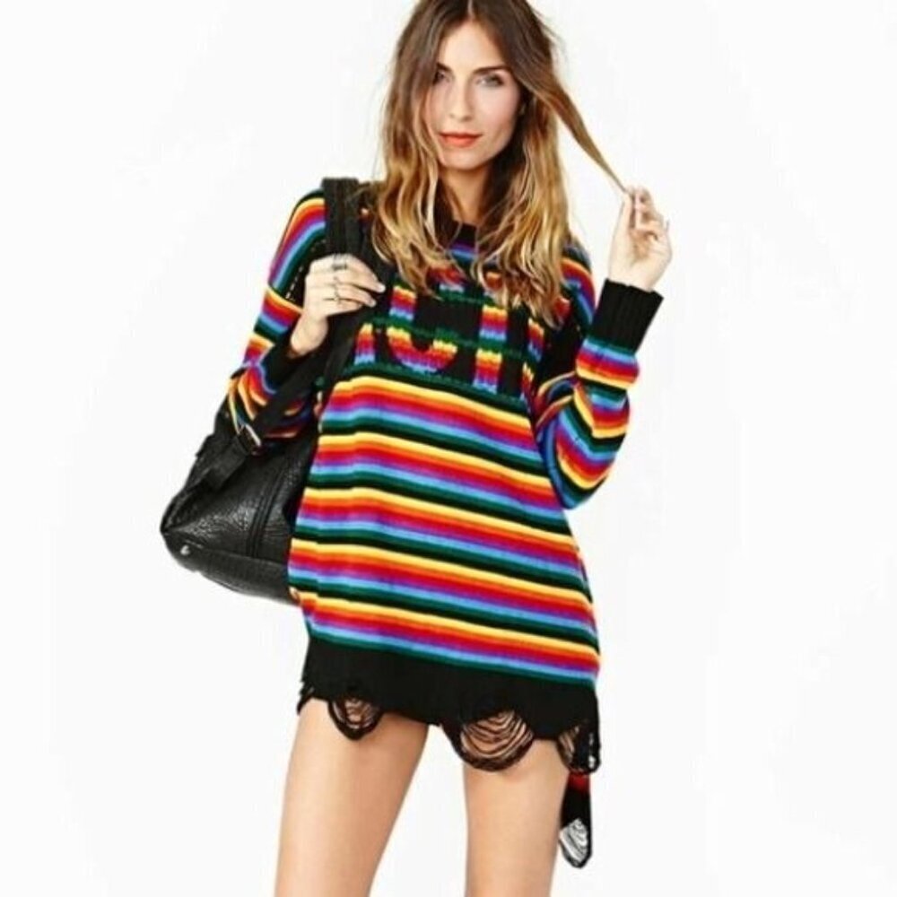UNIF Acid Sweater in Rainbow